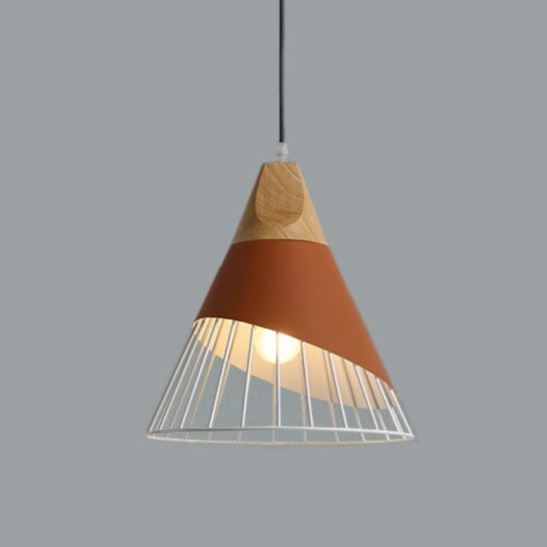Rustic Wooden Metal Pendant Lamp - Befez