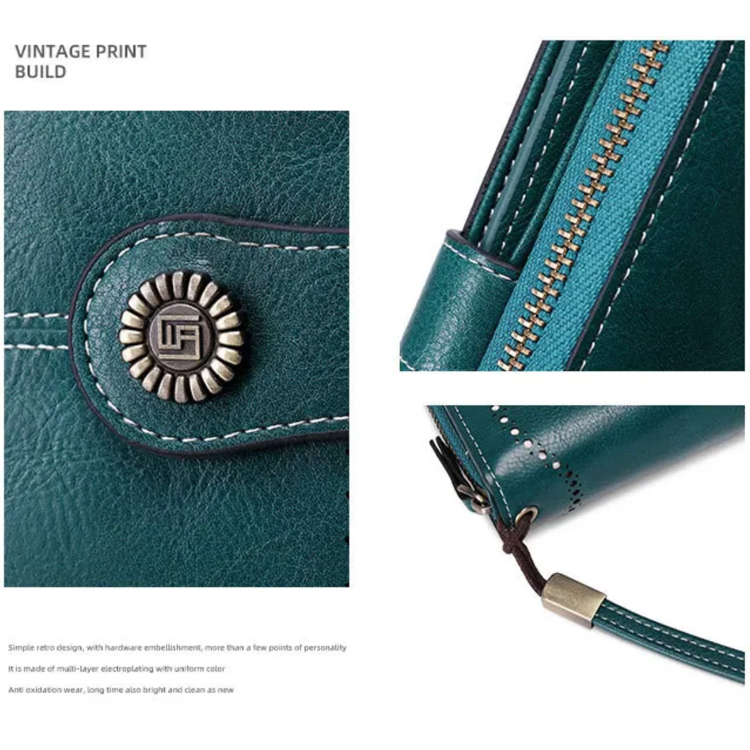 Fashionable Genuine Leather Wristlet Wallet