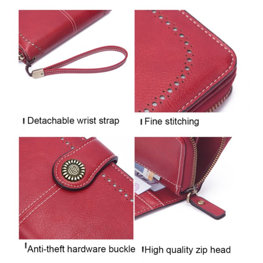Fashionable Genuine Leather Wristlet Wallet