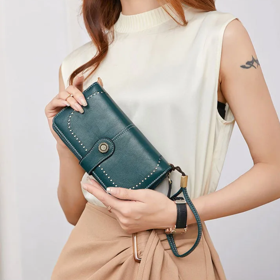 Fashionable Genuine Leather Wristlet Wallet