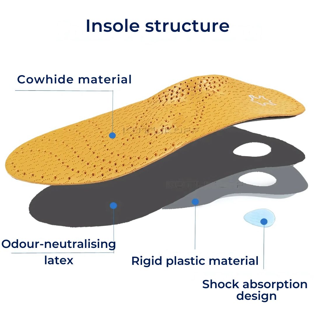 Comfortable Arch Support Leather Insoles