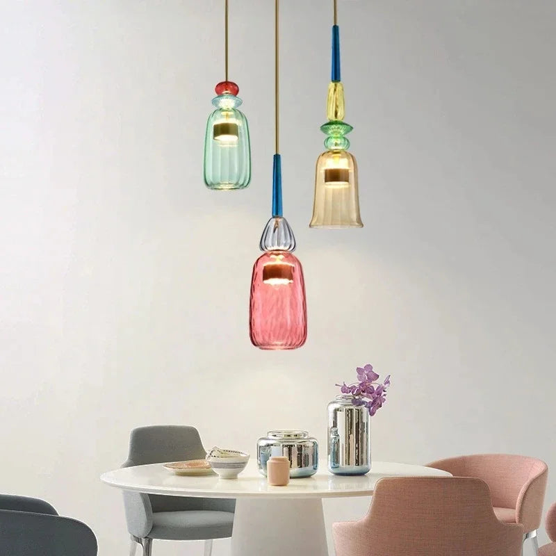 Round Glass Pendant Ceiling Light