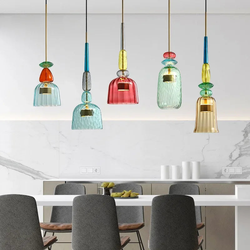 Round Glass Pendant Ceiling Light