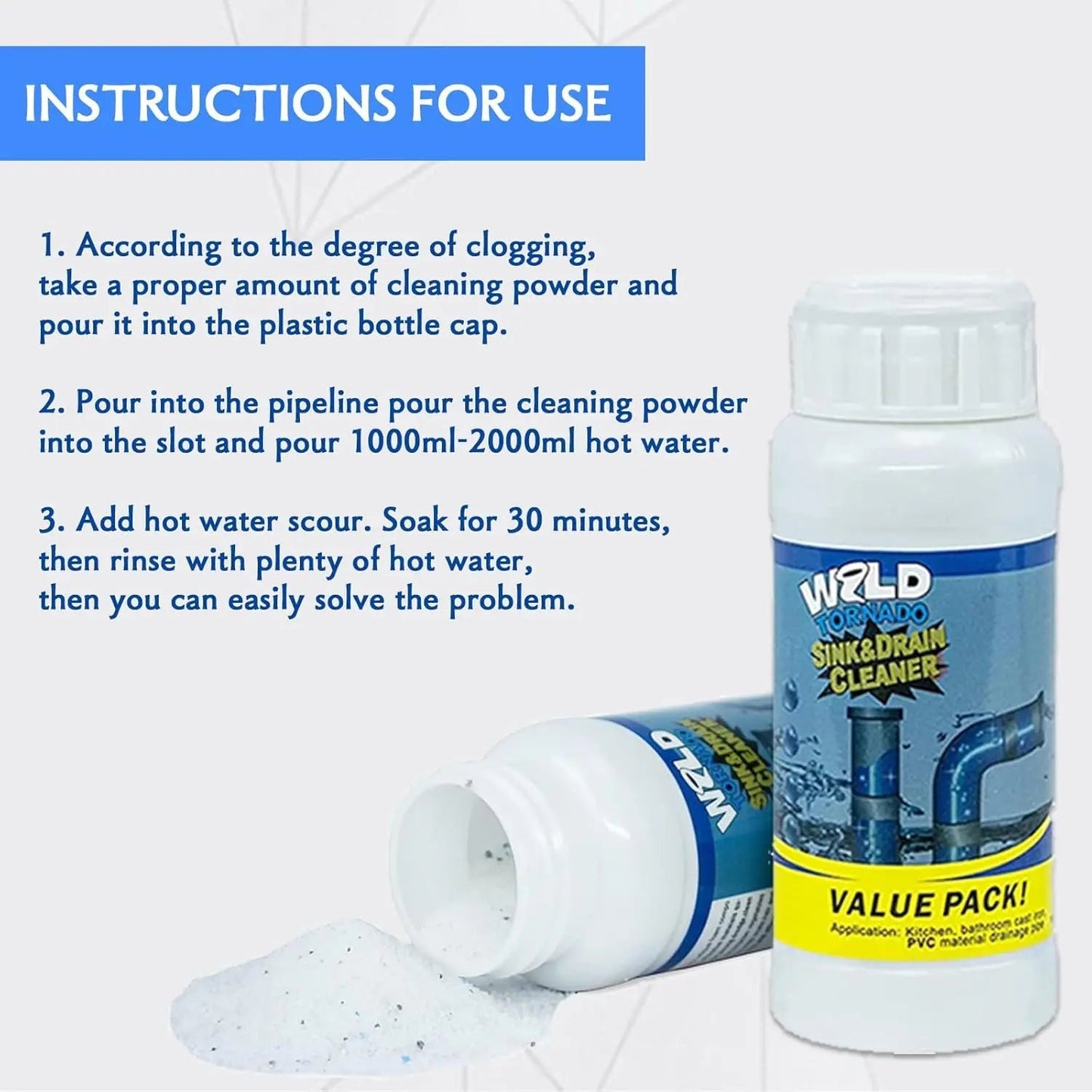 Fast Acting Strong Drain Blockage Remover