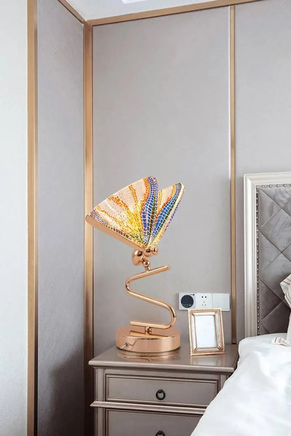 Beautiful Glass Butterfly Table Lamp