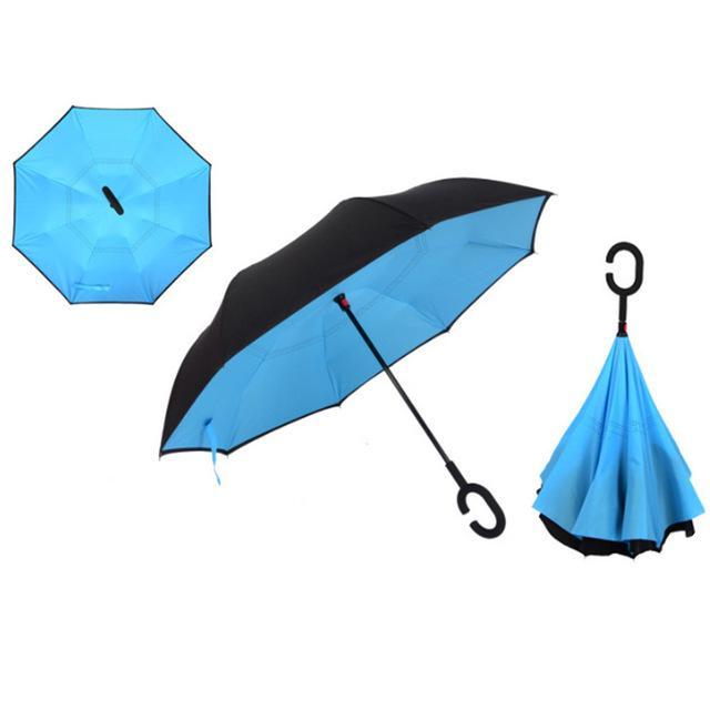 Windproof Reversible Handsfree Compact Umbrella