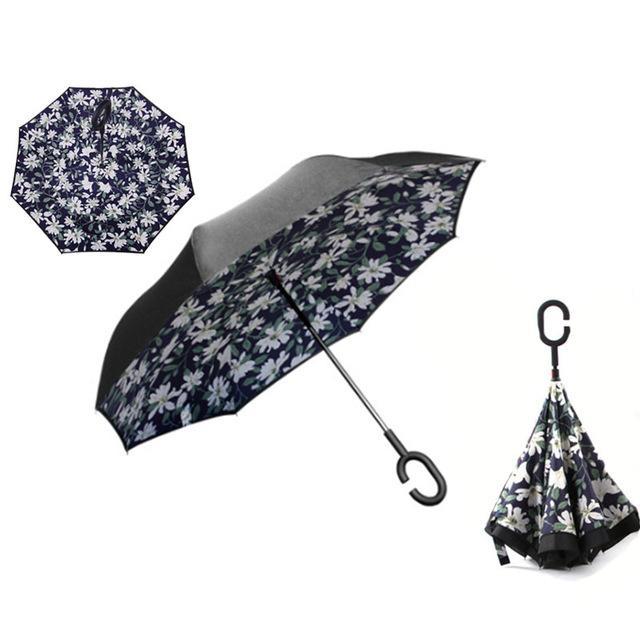 Windproof Reversible Handsfree Compact Umbrella