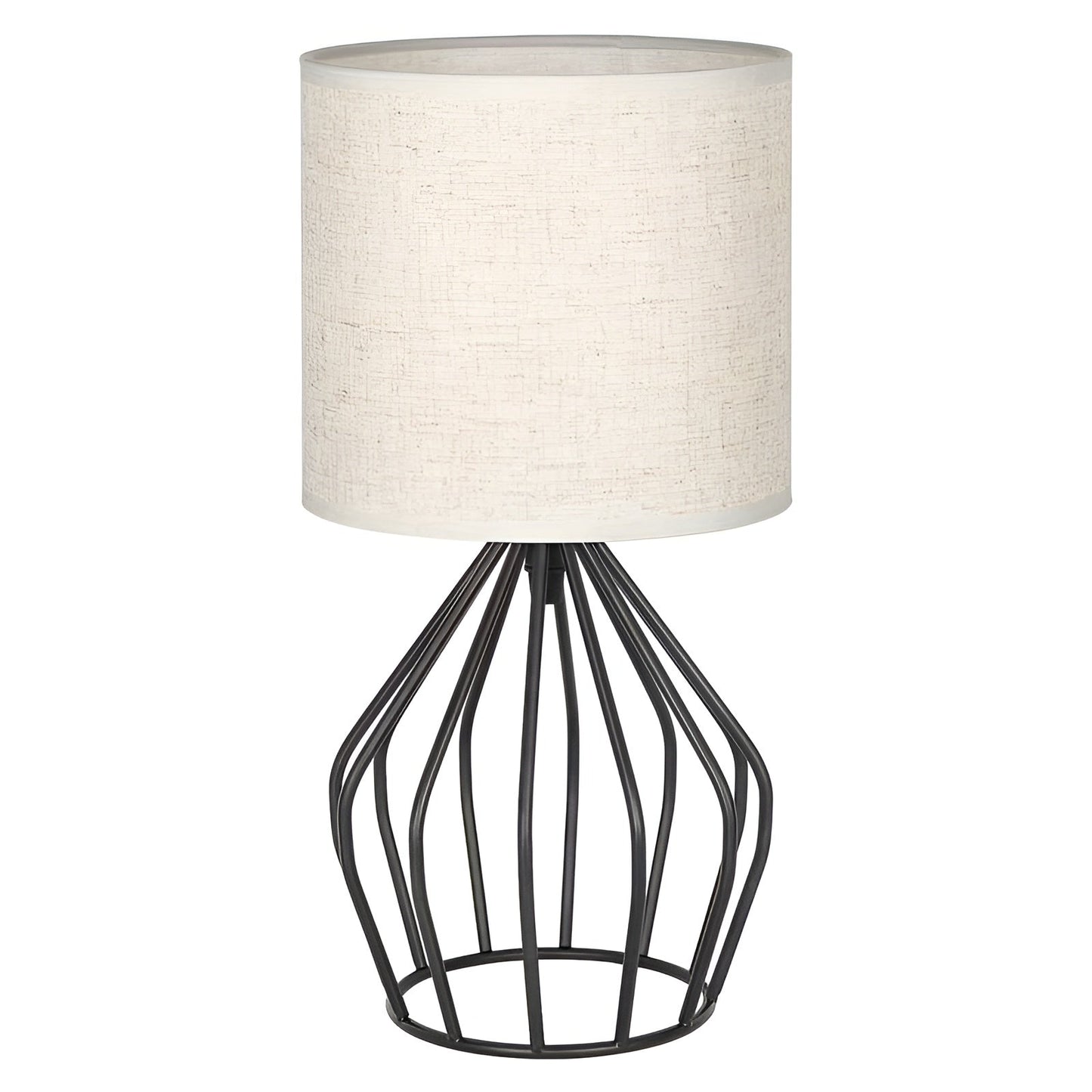 Stylish Table Lamp with Cream Shade and Iron Base - Befez