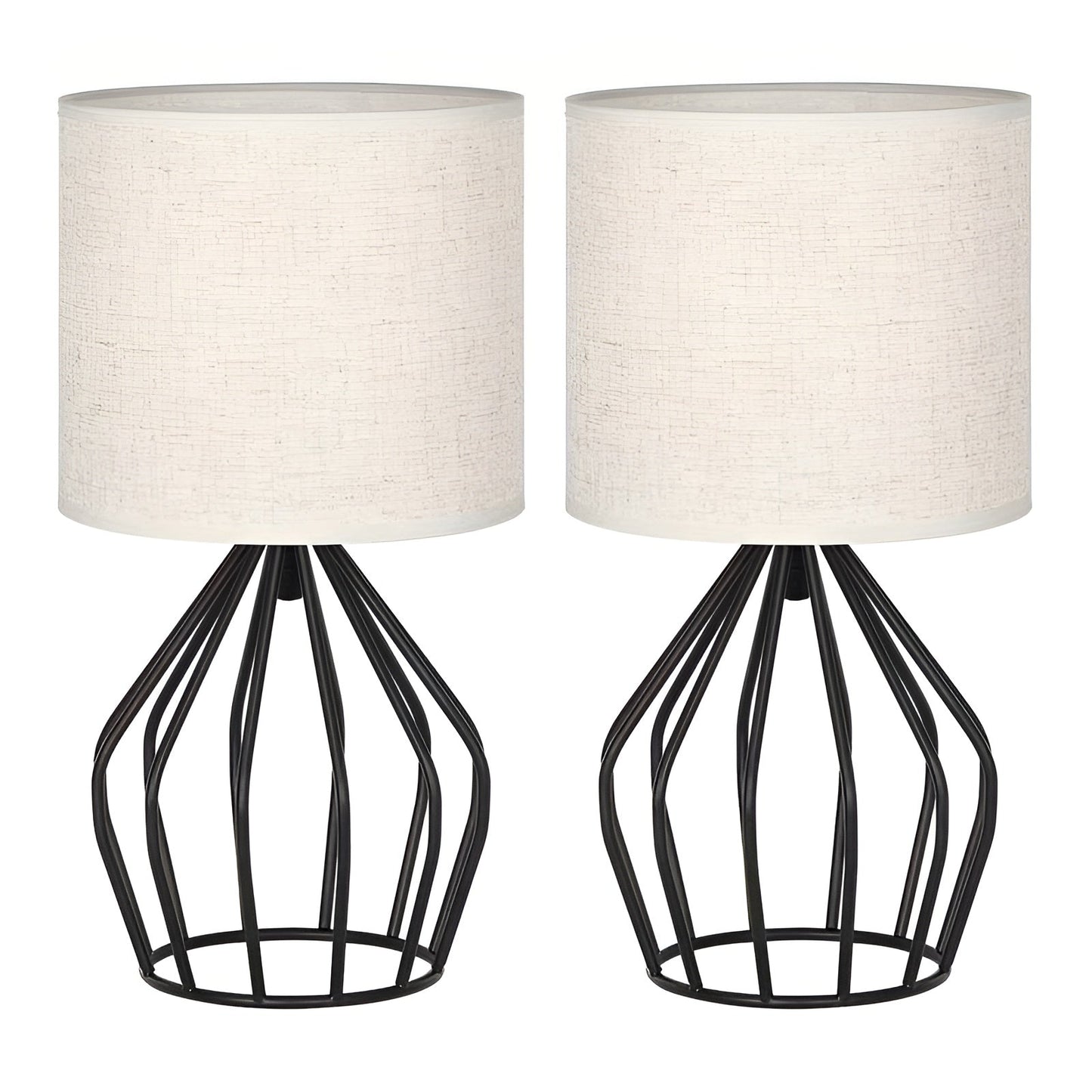 Stylish Table Lamp with Cream Shade and Iron Base