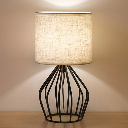 Stylish Table Lamp with Cream Shade and Iron Base
