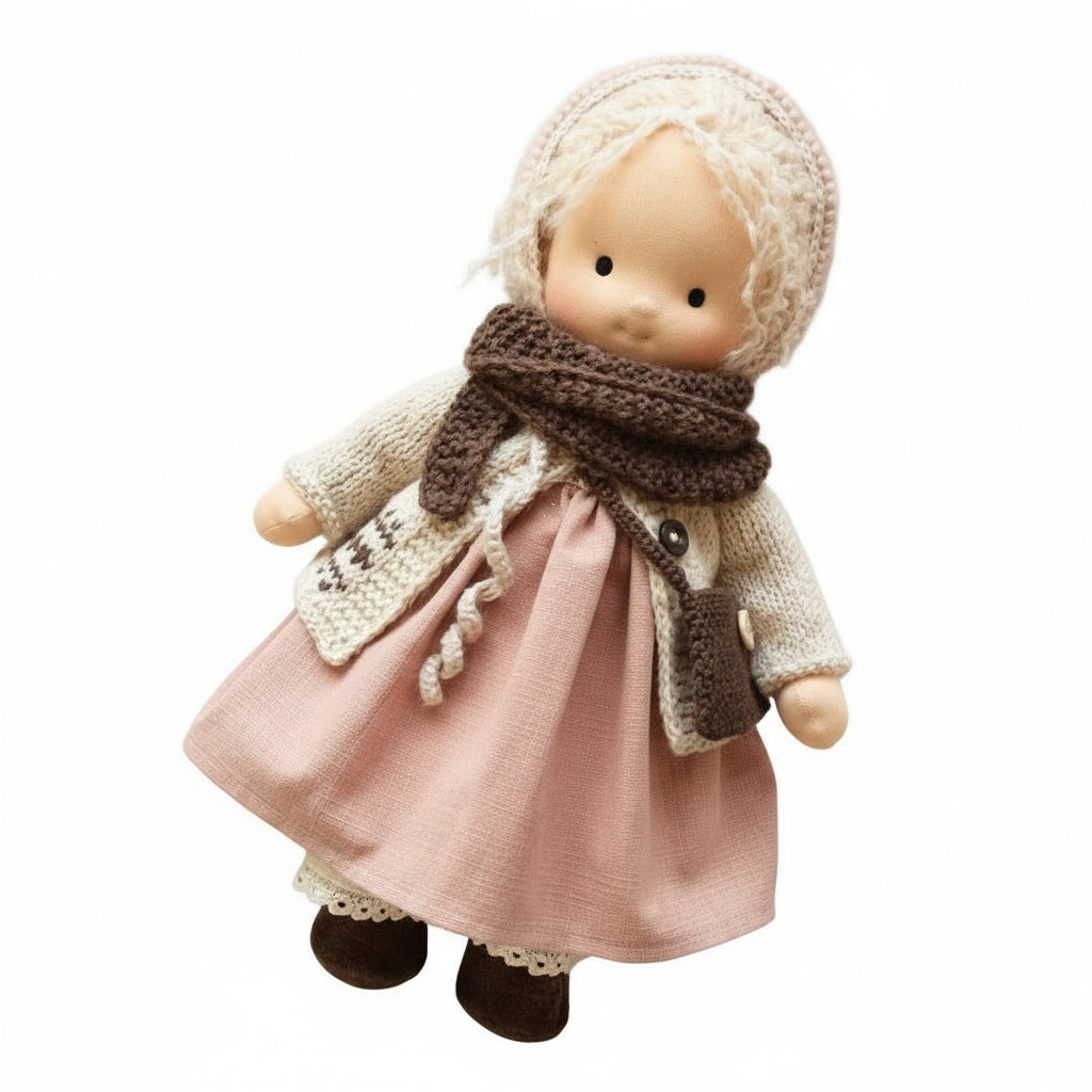 Soft Plush Waldorf Doll for Kids Creative Play