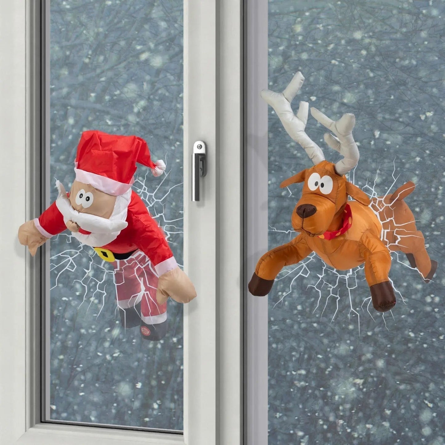 Funny Animated Santa Window Decoration - Befez