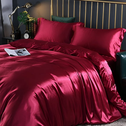 Premium Silk Bedding Set Soft and Easy Care