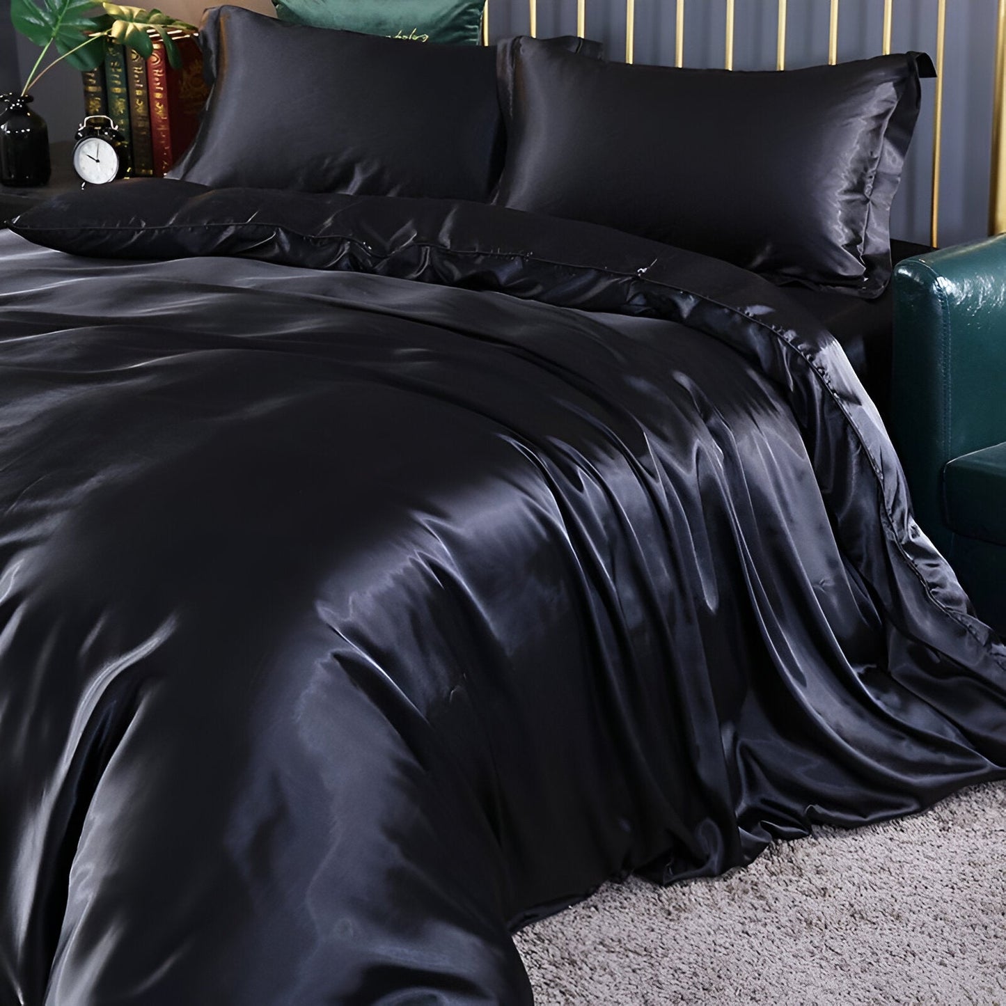 Premium Silk Bedding Set Soft and Easy Care