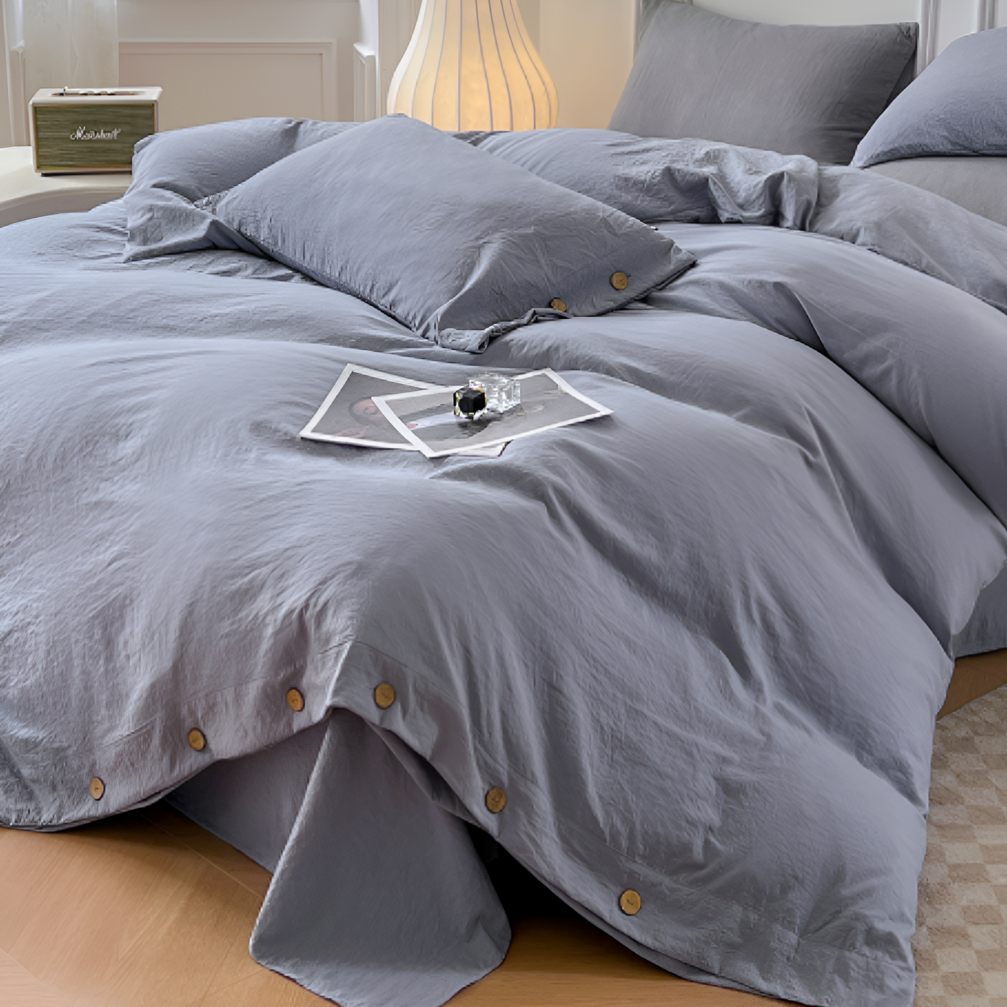 Soft Cotton Bedroom Sheet Set with 2 Pillow Covers