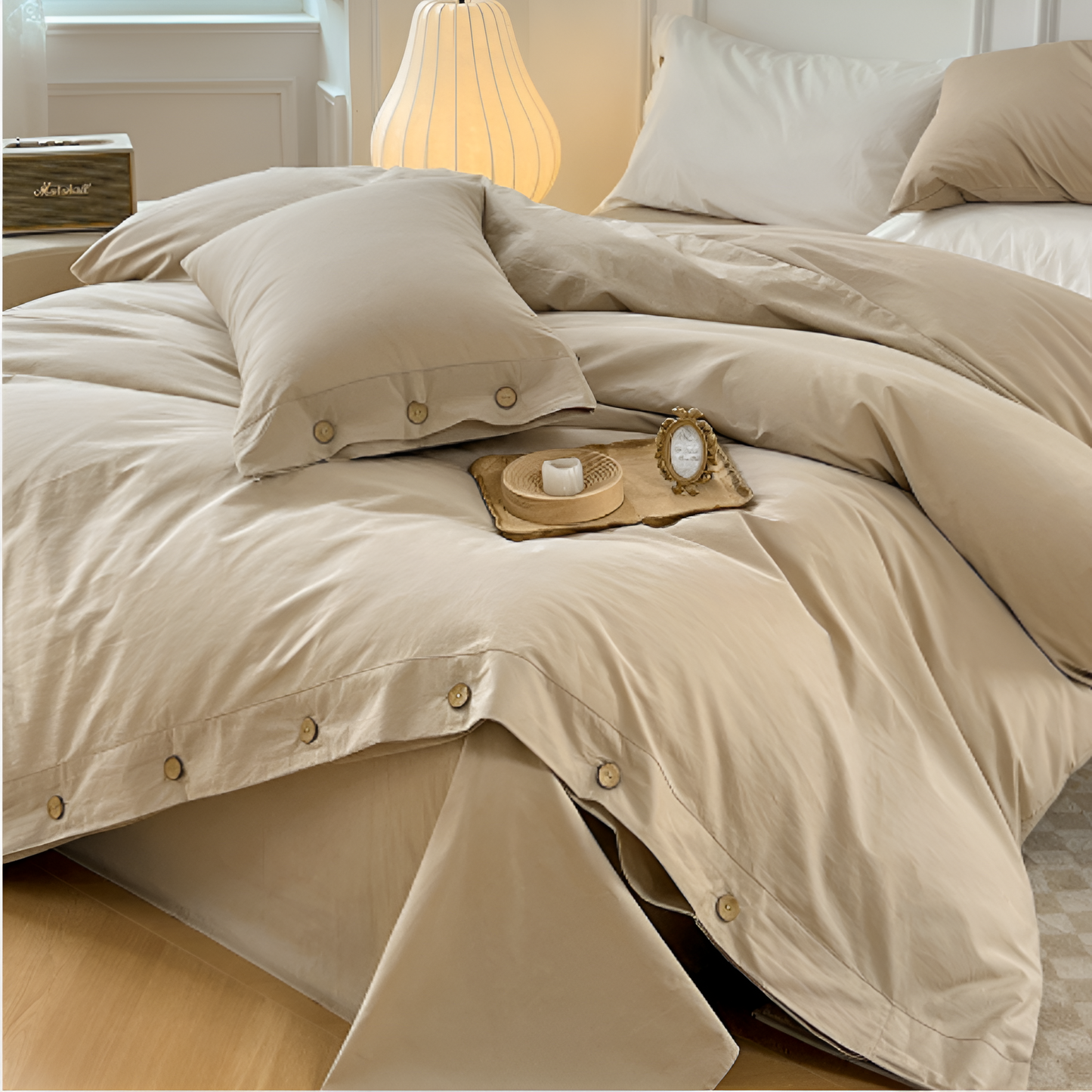 Soft Cotton Bedroom Sheet Set with 2 Pillow Covers