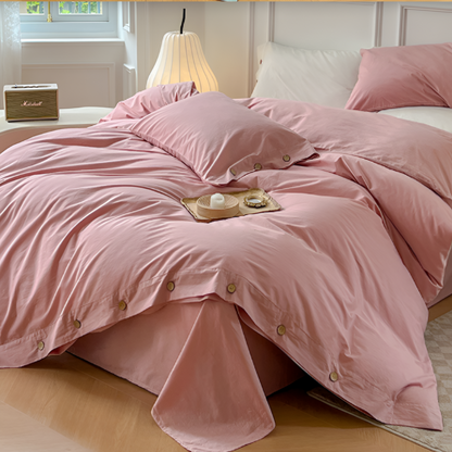 Soft Cotton Bedroom Sheet Set with 2 Pillow Covers