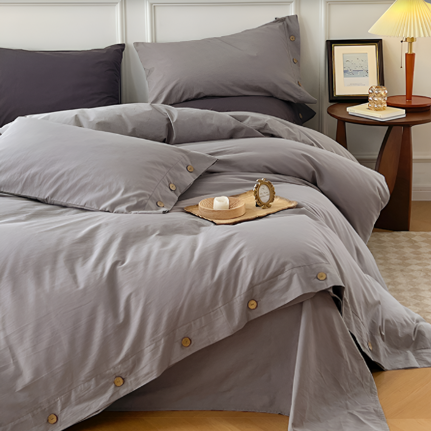 Soft Cotton Bedroom Sheet Set with 2 Pillow Covers