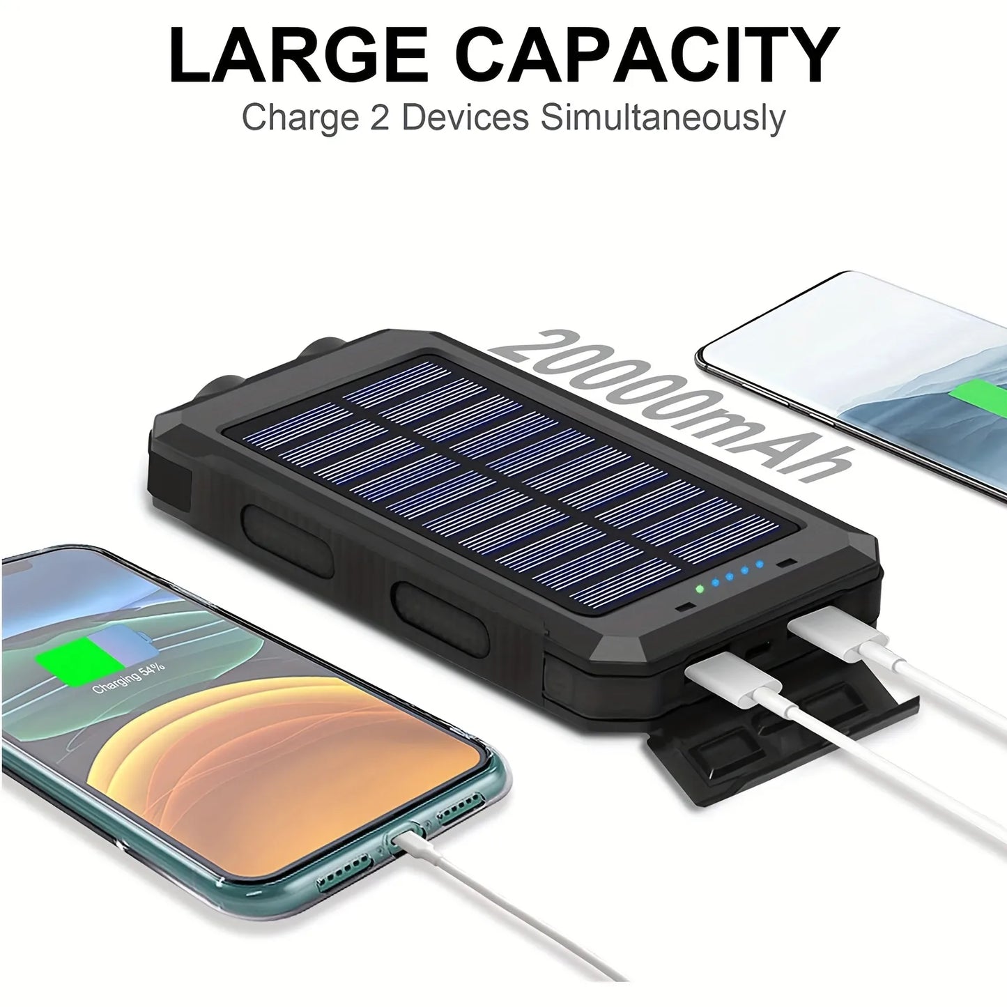 Compact Solar Powered Rechargeable Flashlight