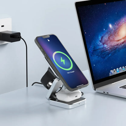 Compact 3-in-1 Foldable Phone Charging Dock