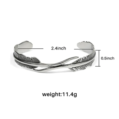 Simple Silver Feather Charm Bracelet