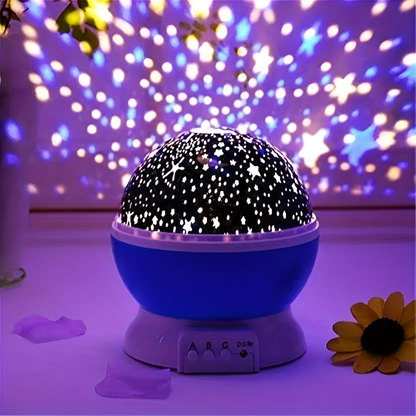 Colorful Galaxy Night Light with Rotating Star Pattern