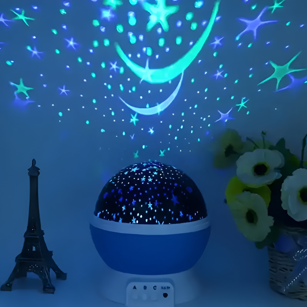 Colorful Galaxy Night Light with Rotating Star Pattern