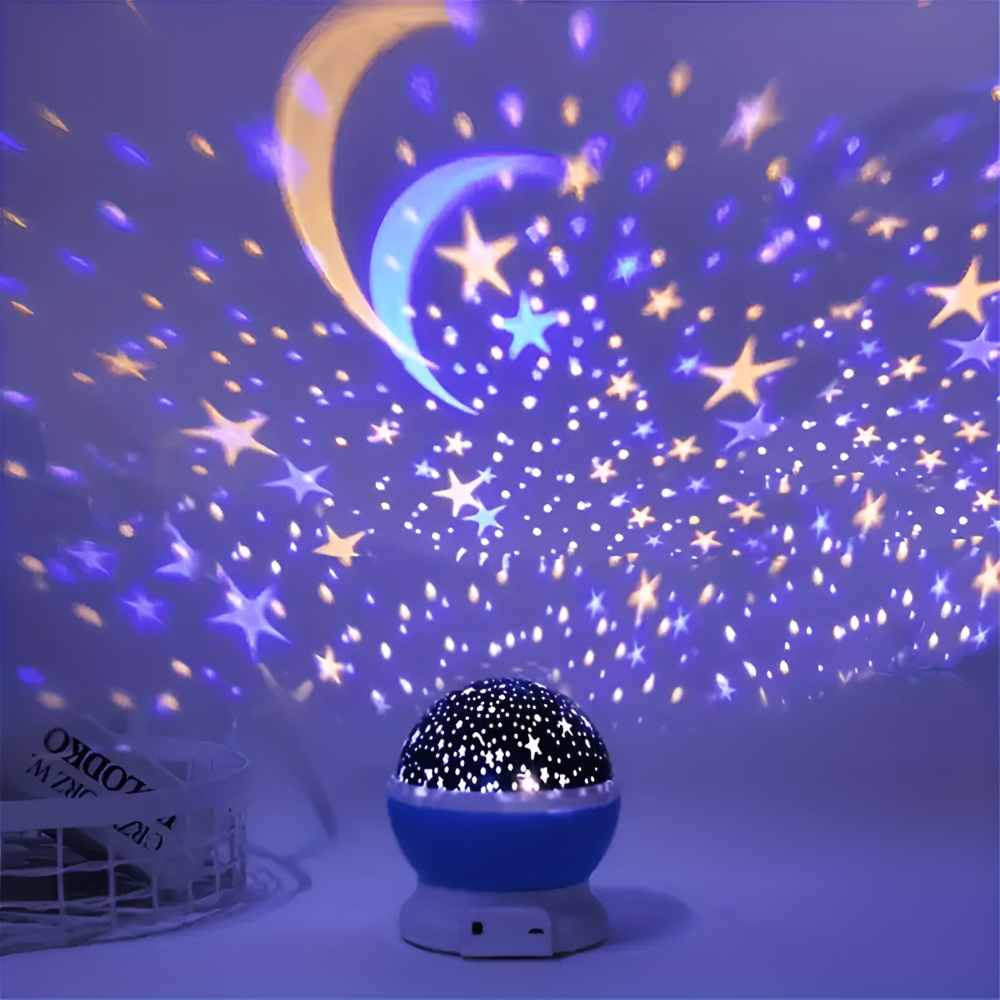 Colorful Galaxy Night Light with Rotating Star Pattern