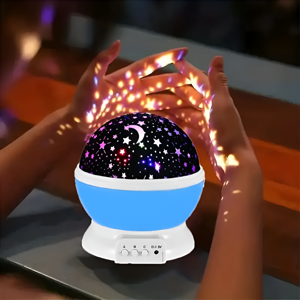 Colorful Galaxy Night Light with Rotating Star Pattern