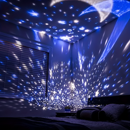 Colorful Galaxy Night Light with Rotating Star Pattern