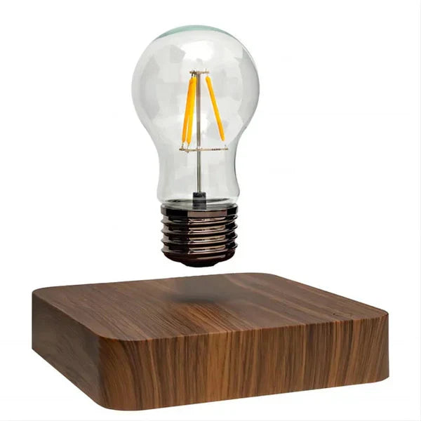 Unique Wooden Desk Lamp with Floating Bulb