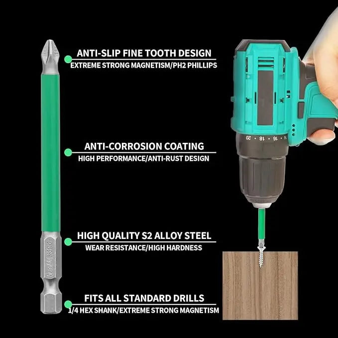 Magnetic Drill Bit Set 6 Piece Kit