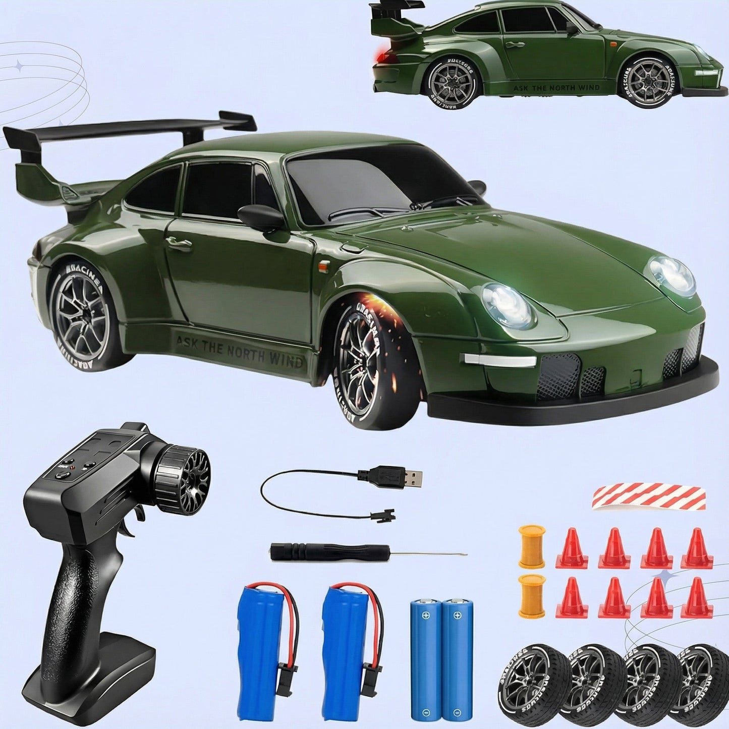 Fast RC Drift Car with LED Lights and 4WD