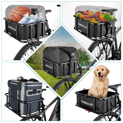 Durable Bike Cargo Basket with Rear Rack