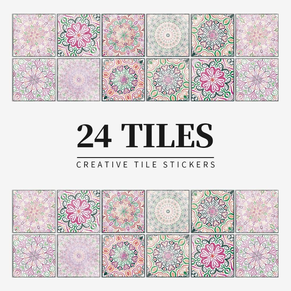 Stylish 24-Piece Vinyl Wall Tile Set