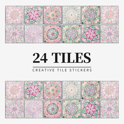 Stylish 24-Piece Vinyl Wall Tile Set