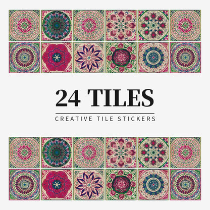 Stylish 24-Piece Vinyl Wall Tile Set