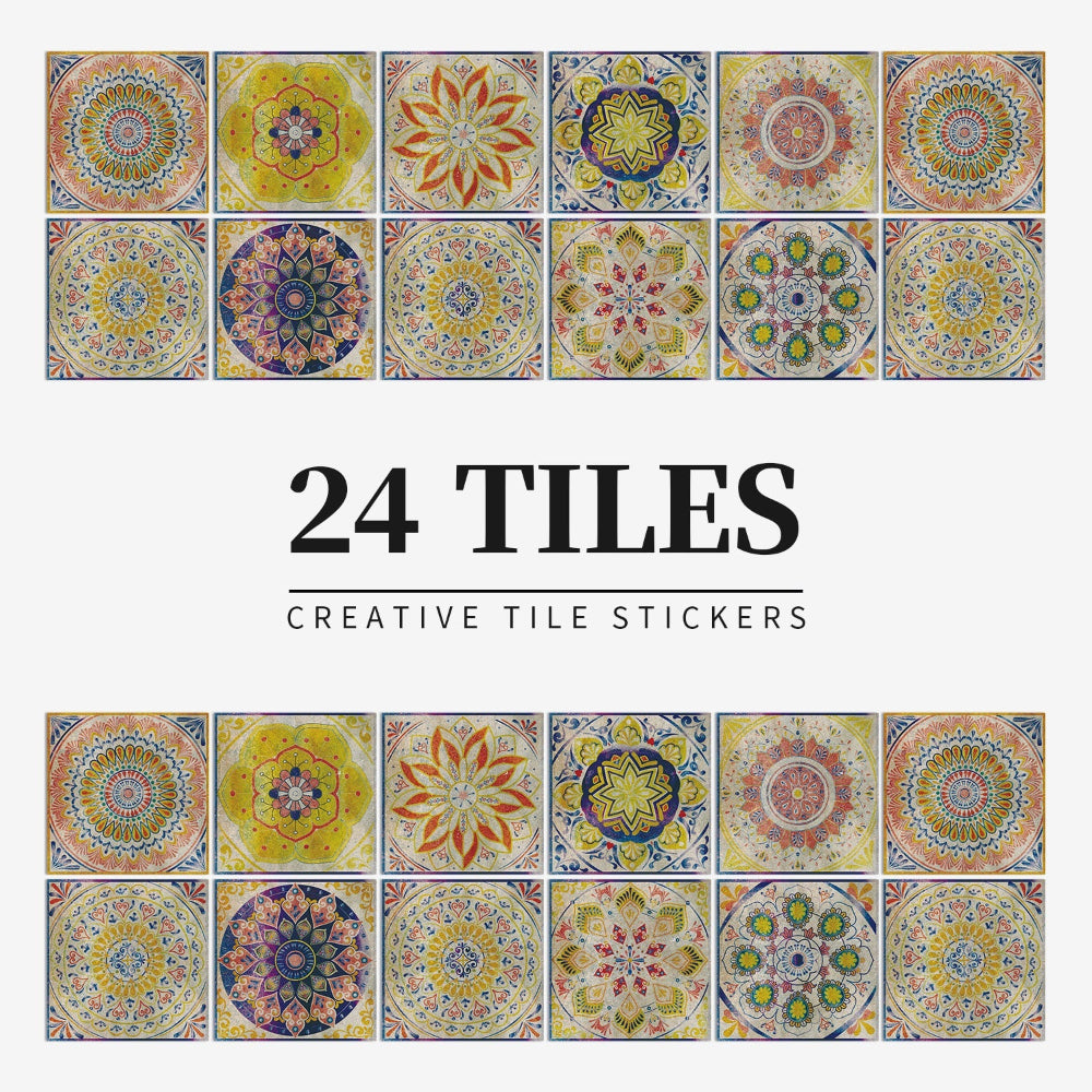 Stylish 24-Piece Vinyl Wall Tile Set