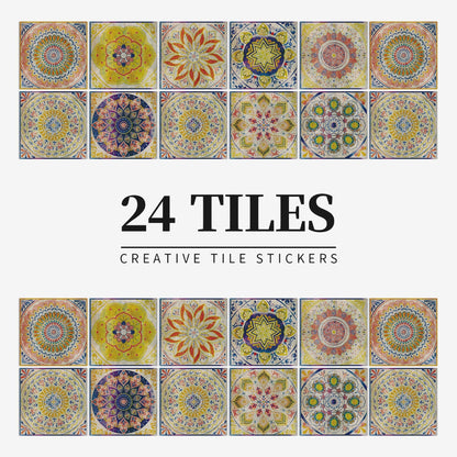 Stylish 24-Piece Vinyl Wall Tile Set