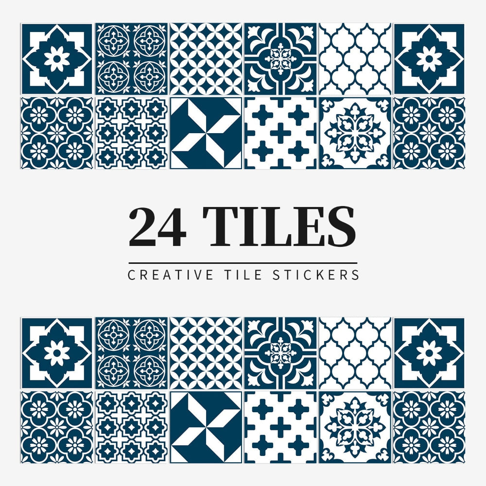Stylish 24-Piece Vinyl Wall Tile Set