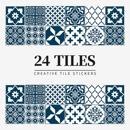 Stylish 24-Piece Vinyl Wall Tile Set
