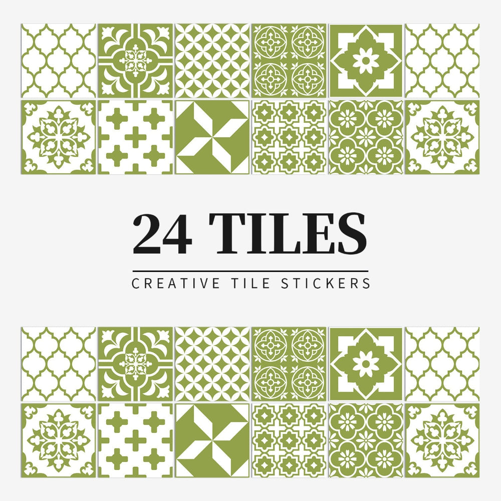Stylish 24-Piece Vinyl Wall Tile Set