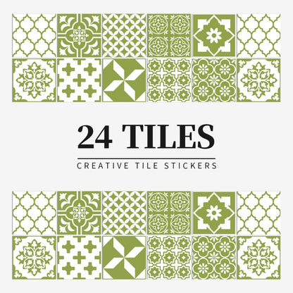 Stylish 24-Piece Vinyl Wall Tile Set