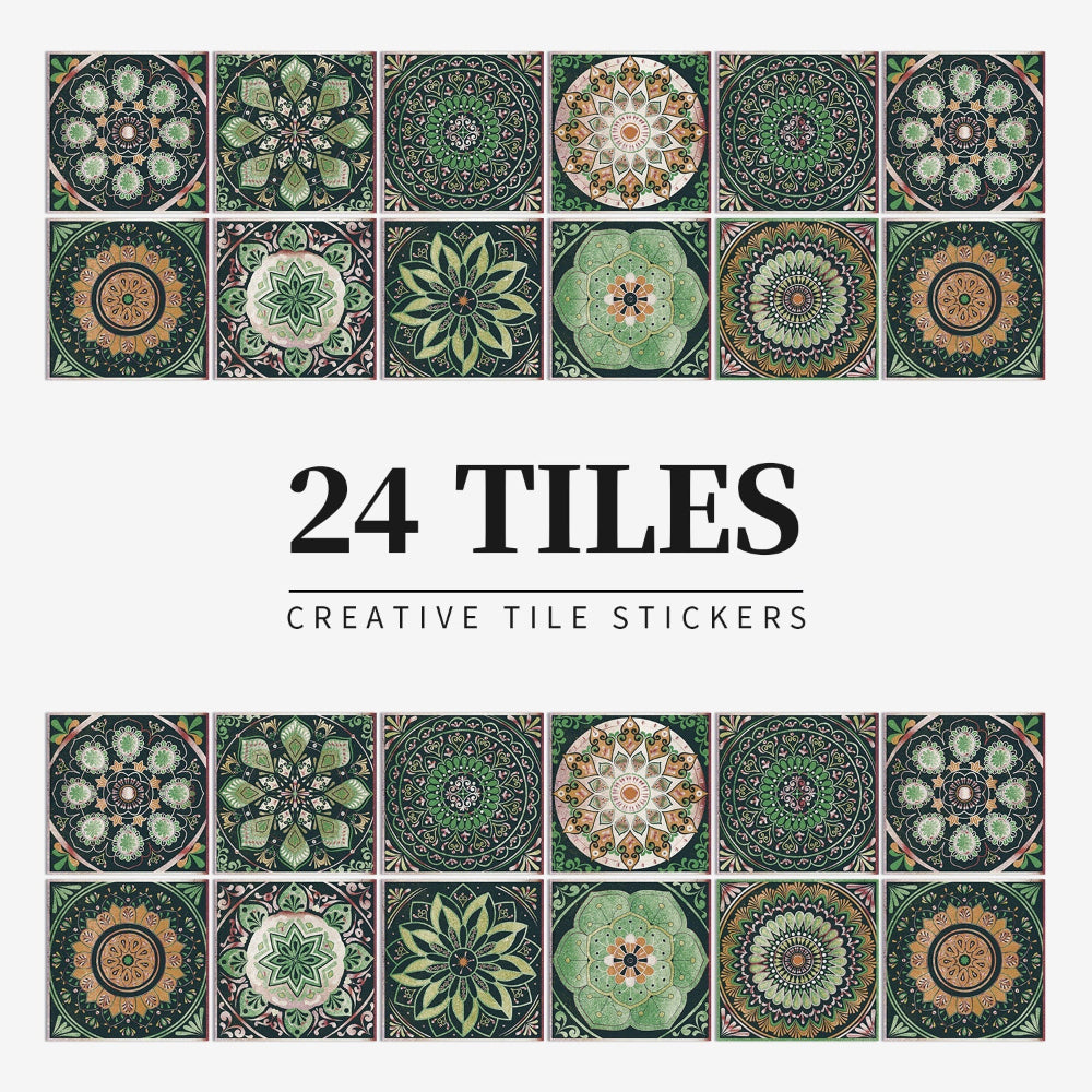 Stylish 24-Piece Vinyl Wall Tile Set