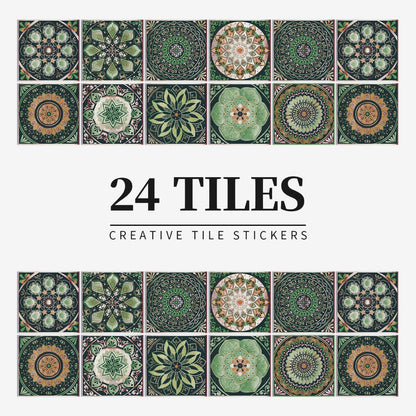 Stylish 24-Piece Vinyl Wall Tile Set