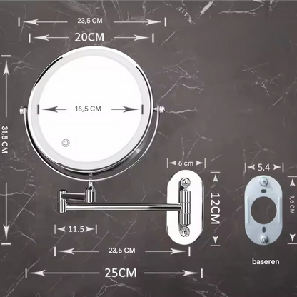 Portable LED Makeup Mirror with 3X Zoom