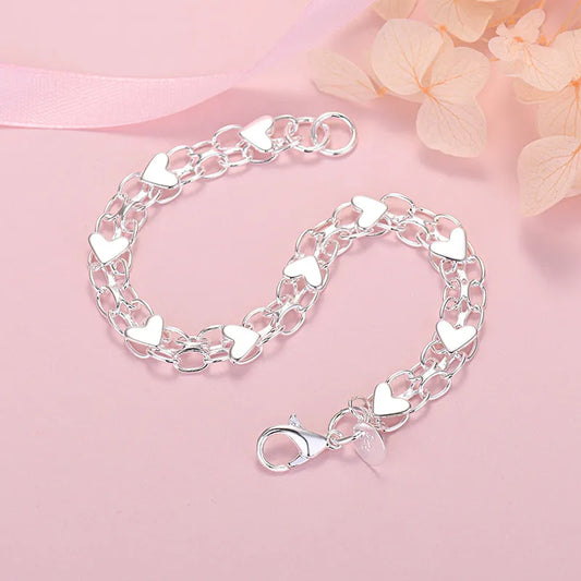 Classic Sterling Silver Heart Bangle - Befez