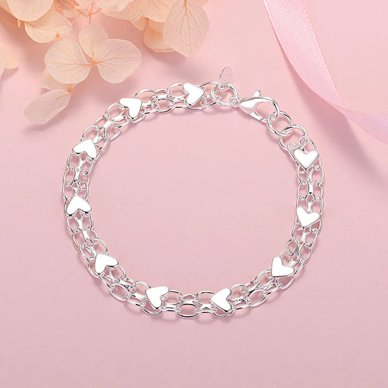 Classic Sterling Silver Heart Bangle