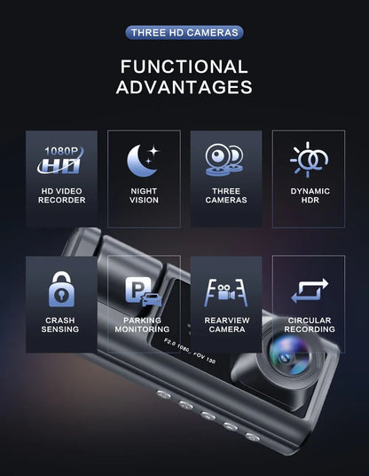 HD Night Vision Car Dash Camera with IR