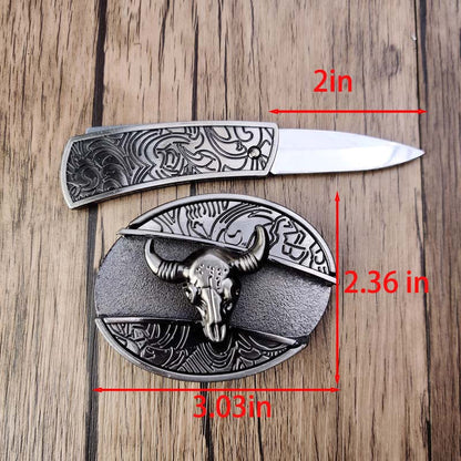 Western Style Oval Metal Belt Buckle